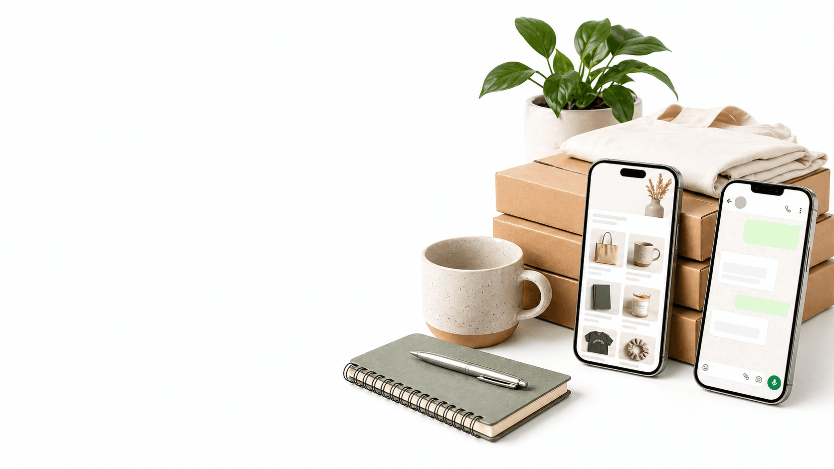 EGbuy online store and WhatsApp ordering hero scene